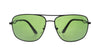 TAG Hills TG S 10415 022 TG-S-10415 Matte-Black Large Rectangle Full Rim UV Power Sunglasses